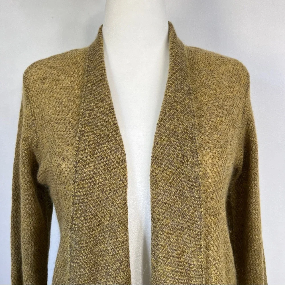 Eileen Fisher Open Front Cardigan Sweater Size PL Wool Mohair Cashmere blend - Picture 2 of 10